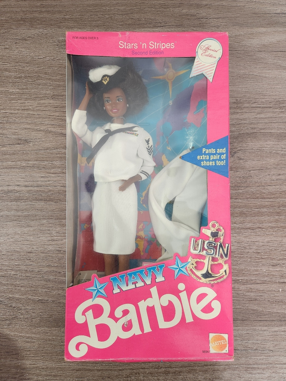 Vintage 1990 Navy Barbie African American Stars And Stripes #9694